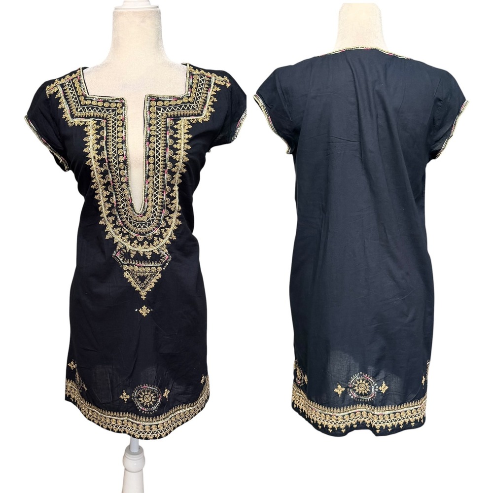 Calypso St Barth Tunic Dress Women S Embroidered Sequin Boho Resortwear Vacation